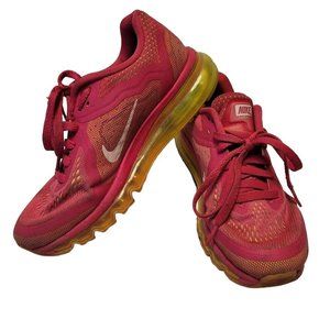Nike 2013 Air Max Pink Yellow Ladies Running Shoes 621078-687 Women's US Size 7